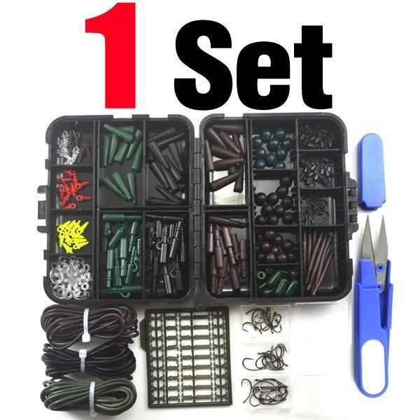 1 Set Assorted Carp Fishing Accessory Line Scissors Stopper Hook Swivel Rubber-MNFT Fishing Tackle 12 Store-Bargain Bait Box