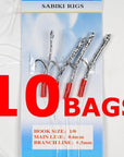 [10 Bags] Sabiki Feather / Tinsel Tube / Flash Rig Size 1/0 Assortied Bait-Sabiki Rigs-Bargain Bait Box-10 BAGS-Bargain Bait Box