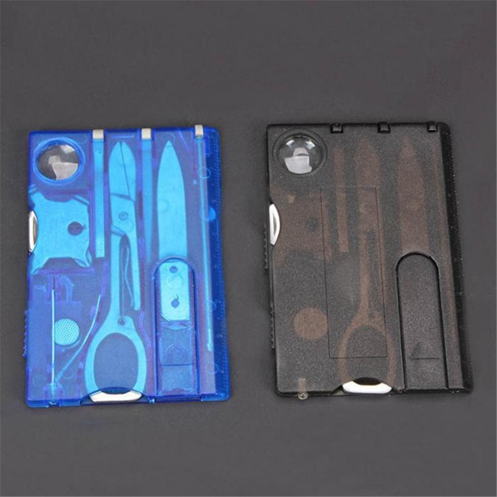 10 In1 Pocket Credit Card Survival Outdoor Camping Tool 1 Box Black/Blue Multi-Just know Your heart-black-Bargain Bait Box