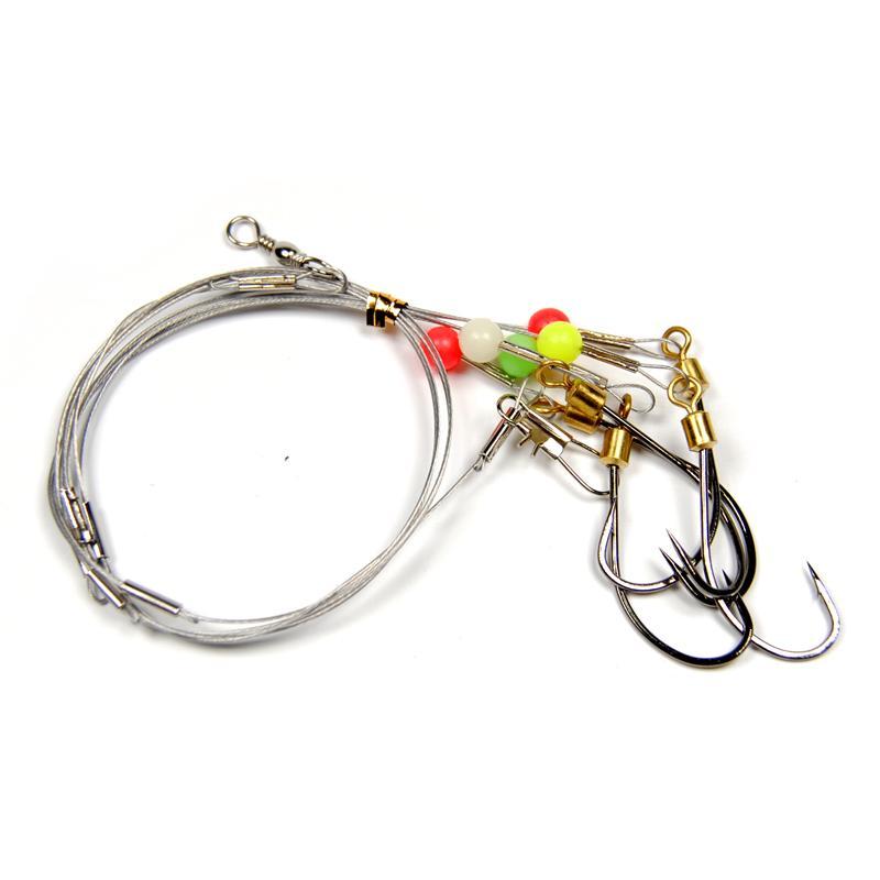 [10 Packs ] Stainless Wire Saltwater Sea Fishing Sabiki Rig With Rolling-Sabiki Rigs-Bargain Bait Box-10packs Size 8-Bargain Bait Box