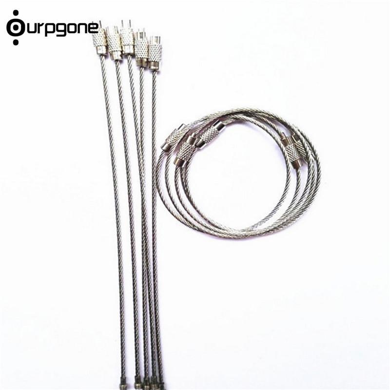 10 Pcs 15Cm Edc Gear Stainless Steel Wire Keychain Ring Key Metal Circle Rope-Super Online Technology Co., Ltd-Bargain Bait Box