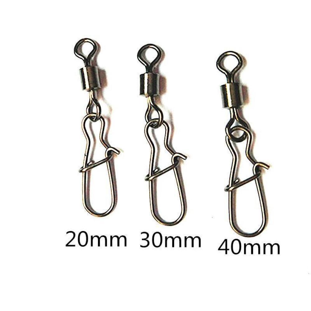 10 Pcs/Lot Fishing Rolling Swivel With Nice Snap Stainless Steel Fishing Hook-PROLEURRE FISHING Store-20mm-Bargain Bait Box
