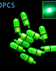 10 Pcs/Set High Quality Led Light Night Float Fishing Rod Bite Fishing-B2C Shop 88 Store-Green Light Round He-Bargain Bait Box