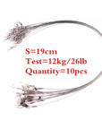 10 Pieces Stainless Steel Fishing Lead Line Fishing Lure Bite Proof Swivel Steel-Wolves Store-S 18cm-Bargain Bait Box