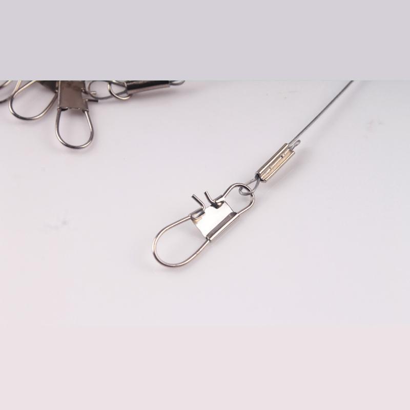 10 Pieces Stainless Steel Fishing Lead Line Fishing Lure Bite Proof Swivel Steel-Wolves Store-XS 13cm-Bargain Bait Box