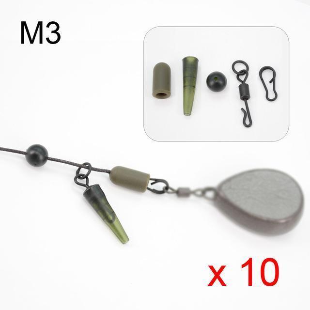 10 Set Carp Fishing Chod Rig Safety Sleeves Lead Clips Slide Heli Rigs-hirisi Official Store-Link M3-Bargain Bait Box