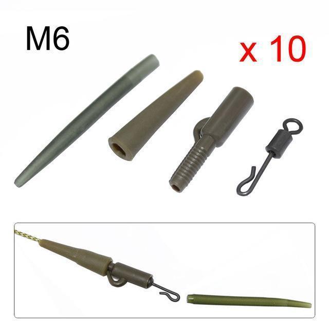 10 Set Carp Fishing Chod Rig Safety Sleeves Lead Clips Slide Heli Rigs-hirisi Official Store-Link M6-Bargain Bait Box