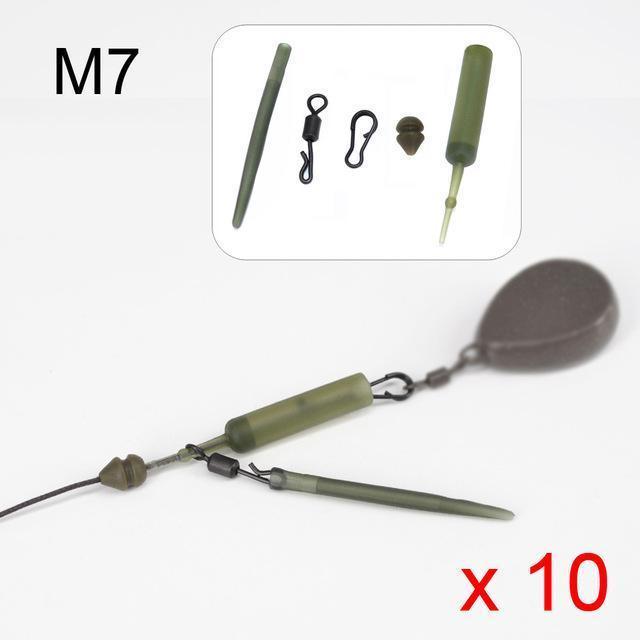 10 Set Carp Fishing Chod Rig Safety Sleeves Lead Clips Slide Heli Rigs-hirisi Official Store-Link M7-Bargain Bait Box