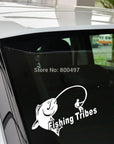 10 X Funny Car Sticker Fishing Tribes Auto Decal Car Sticker For Tesla-Fishing Decals-Bargain Bait Box-Fishing Tribes Black-Bargain Bait Box