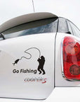 10 X Funny Car Sticker Go Fishing Auto Decal Car Sticker For Tesla-Fishing Decals-Bargain Bait Box-Go Fishing Black-Bargain Bait Box
