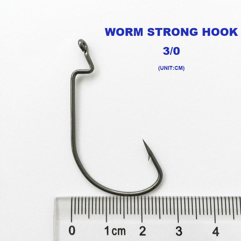 100 Pcs 7316 3/0 Fishing Hook Worm Hook Crank Hook Fishing Tackle With-Wide Gap Hooks-Bargain Bait Box-Bargain Bait Box