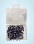 100 Pcs Barbed Fishhooks High Carbon Steel Carbon Black Bait Holder Fish-Unlimited Store-10-Bargain Bait Box