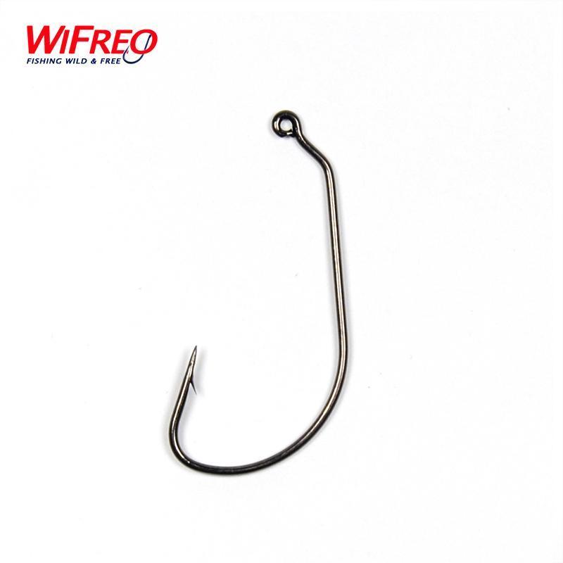 [100 Pcs] Worm Jig Hook Soft Plastic Fishing Hooks Wholesale Size 1 1/0 2/0-Wifreo store-SIZE 1 100PCS-Bargain Bait Box