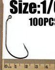 [100 Pcs] Worm Jig Hook Soft Plastic Fishing Hooks Wholesale Size 1 1/0 2/0-Wifreo store-SIZE 1L0 100PCS-Bargain Bait Box