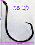100 X 10/0 Fishing Hooks Stainless Steel Carbon Chemically Sharpened Octopus-Circle Hooks-Bargain Bait Box-Bargain Bait Box