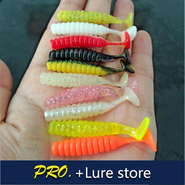 100Pcs 4Cm Multi Color Soft Paddle Tail Grubs Soft Baits Fishing Soft Paddle-Unrigged Plastic Swimbaits-Bargain Bait Box-Bargain Bait Box