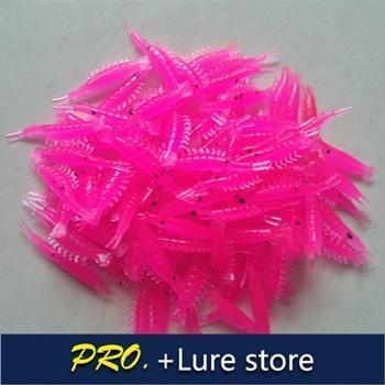 100Pcs 4Cm Soft Plastic Mini Luminous Small Shrimp ,Fishing Shrimp Soft, Soft-Craws-Bargain Bait Box-Pink-Bargain Bait Box
