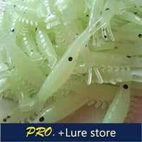 100Pcs 4Cm Soft Plastic Mini Luminous Small Shrimp ,Fishing Shrimp Soft, Soft-Craws-Bargain Bait Box-White-Bargain Bait Box