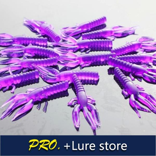 100Pcs A Lot 5Cm Small Purple Soft Shrimp Soft Worm Baits Seafishing Baits-Craws-Bargain Bait Box-Bargain Bait Box