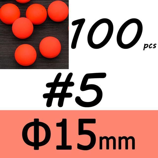 100Pcs Foam Floats Ball Beads Beans Pompano Float Bottom Rig Rigging Material-Fishing Floats-Hardy-Lead fishing Store-red size 5-Bargain Bait Box