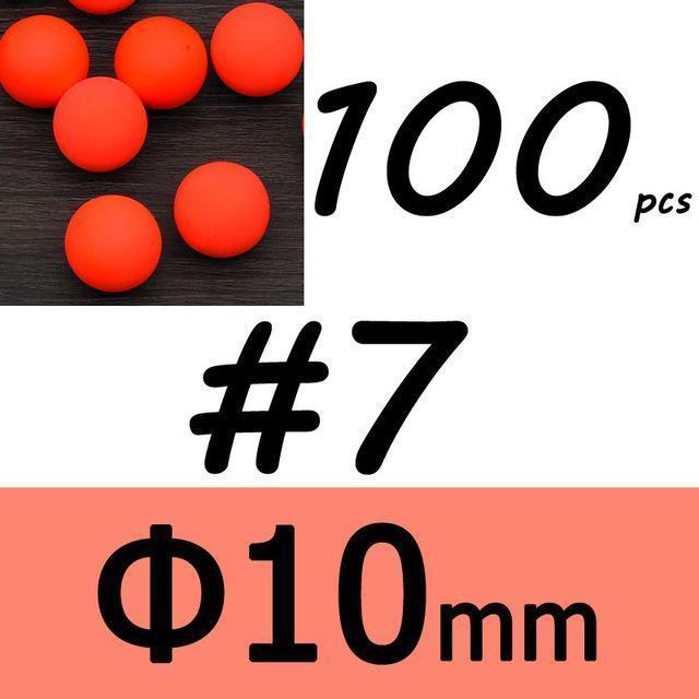 100Pcs Foam Floats Ball Beads Beans Pompano Float Bottom Rig Rigging Material-Fishing Floats-Hardy-Lead fishing Store-red size 7-Bargain Bait Box