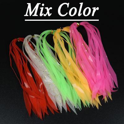 100Pcs Multiple Color Luminous Silicone Streamer Spinnerbait Buzzbait Rubber Jig-Skirts &amp; Beards-Bargain Bait Box-Mix Color 100PCS-Bargain Bait Box