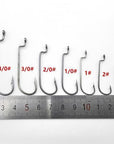 100Pcs Narrow J Bend Worm Hook For Carolina Rigs Bass Fishing Hooks Sharp-Worm Hooks-Bargain Bait Box-size 6-Bargain Bait Box