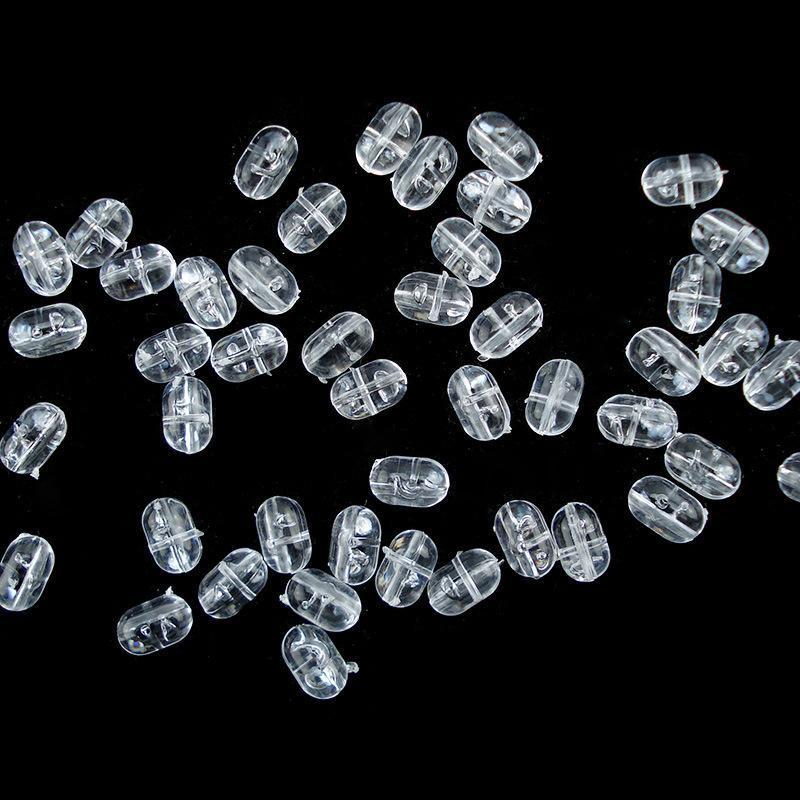100Pcs/Lot 5*8Mm Fishing Plastic Transparent Clear Crossing Beads Double Pearl-Fishing Beads-Bargain Bait Box-Bargain Bait Box