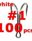 100Pcs/Lot High Carbon Steel Doule Hook Nickle White Sharp Soft Double Fishing-Specialty Hooks-Bargain Bait Box-1 100pcs-Bargain Bait Box