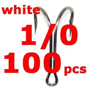 100Pcs/Lot High Carbon Steel Doule Hook Nickle White Sharp Soft Double Fishing-Specialty Hooks-Bargain Bait Box-1l0 100pcs-Bargain Bait Box