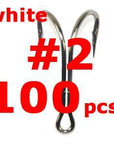 100Pcs/Lot High Carbon Steel Doule Hook Nickle White Sharp Soft Double Fishing-Specialty Hooks-Bargain Bait Box-2 100pcs-Bargain Bait Box