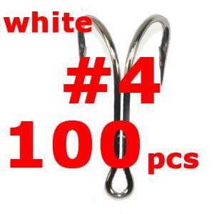 100Pcs/Lot High Carbon Steel Doule Hook Nickle White Sharp Soft Double Fishing-Specialty Hooks-Bargain Bait Box-4 100pcs-Bargain Bait Box