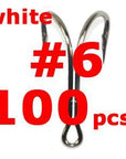 100Pcs/Lot High Carbon Steel Doule Hook Nickle White Sharp Soft Double Fishing-Specialty Hooks-Bargain Bait Box-6 100pcs-Bargain Bait Box