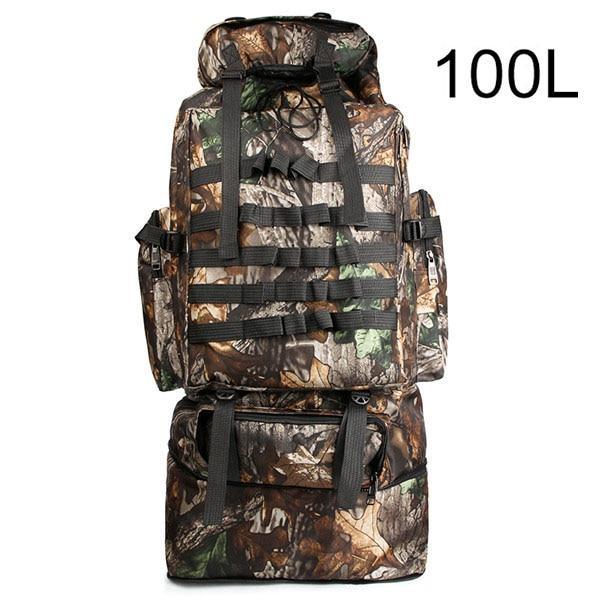 100L Military Backpack Molle Camping Bag Rucksack Tactical Backpack Men Large-Climbing Bags-Vanchic Outdoor Store-Leaf Camouflage 100L-Bargain Bait Box