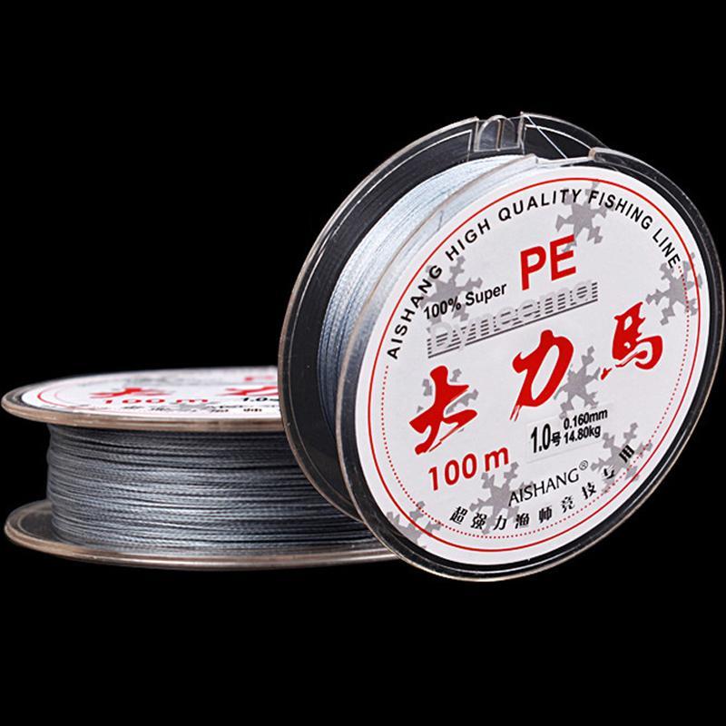 100M Extreme Strong 4 Strands Pe Braided Fishing Line 8Lb - 90Lb Grey-ACEXPNM Angler &amp; Cyclist&#39;s Store-0.2-Bargain Bait Box