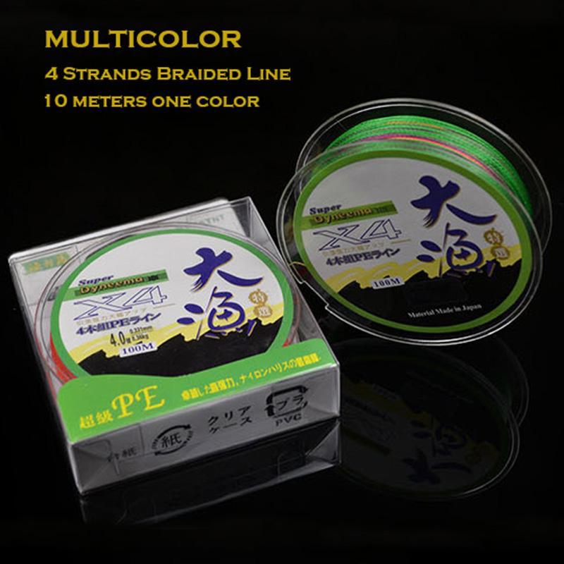 100M Multicolor Super Strong Pe Braided Fishing Line 4 Strands Braided Line-MC&amp;LURE Store-0.8-Bargain Bait Box