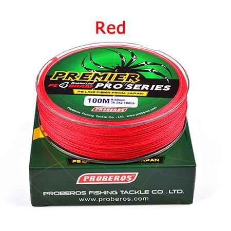 100M Pe Braided Fishing Line Strong 4 Stands Fishing Line Big Tensile Load-DONQL Outdoors Store-red-0.4-Bargain Bait Box