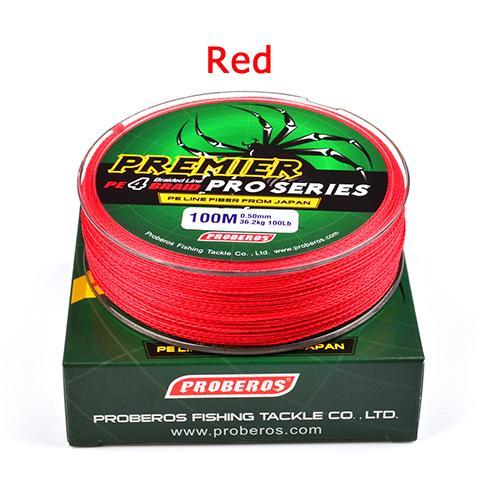 100M Pe Multifilament Braided Fishing Line Carp Fishing Rope Wire Super Strong 4-DONQL Store-Red-0.4-Bargain Bait Box