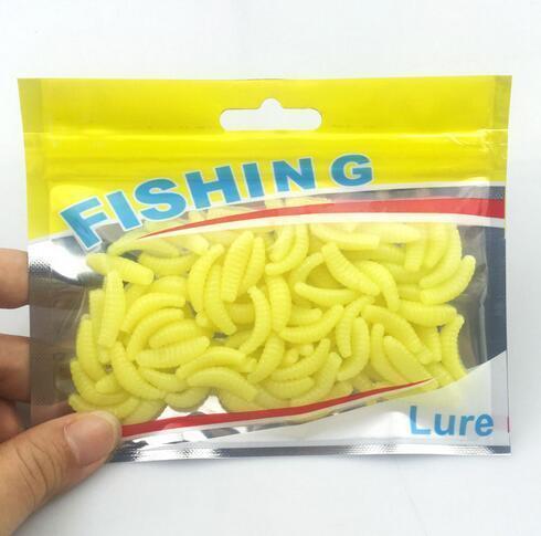 100Pcs 2Cm Maggot Grub Smell Hand Pole Bait Carp Fishing Lure Soft Bre –  Bargain Bait Box