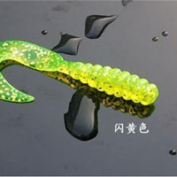 100Pcs 5Cm Soft Assorted Color Artificial Worm Grub Fishing Lures Soft Worm Grub-Professional Lure store-light green-Bargain Bait Box