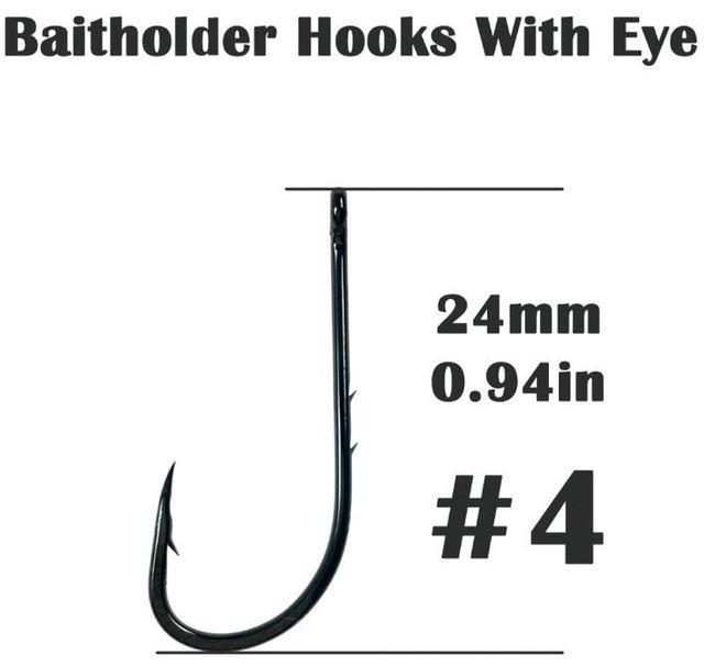 100Pcs Baitholder Fishing Hooks #1-#5 Barb Black Jig Carbon Fiber Jigging Bait-THKFISH FISHING TACKLE CO.,LTD-100pcs size 4-Bargain Bait Box
