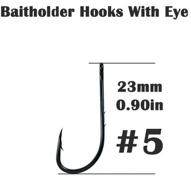 100Pcs Baitholder Fishing Hooks #1-#5 Barb Black Jig Carbon Fiber Jigging Bait-THKFISH FISHING TACKLE CO.,LTD-100pcs size 5-Bargain Bait Box