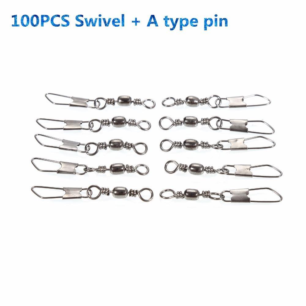100Pcs Brass Barrel Swivel Solid Rings Fishing Pin Line Connector With Interlock-Ziyaco Online Store-10-Bargain Bait Box
