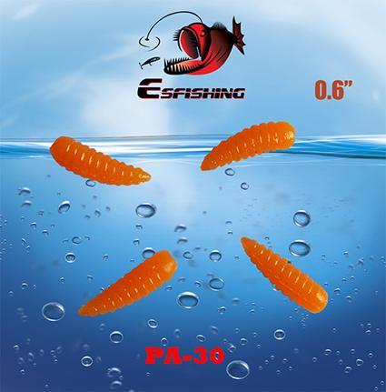 100Pcs Esfishing Bread Worm Fishing Lure Soft Lure Maggot 0.6&quot; Ice Fishing-Esfishing Lure Store-PA30-Bargain Bait Box