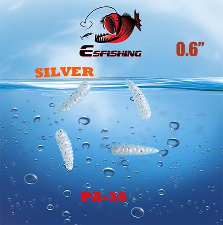 100Pcs Esfishing Bread Worm Fishing Lure Soft Lure Maggot 0.6&quot; Ice Fishing-Esfishing Lure Store-PA38-Bargain Bait Box