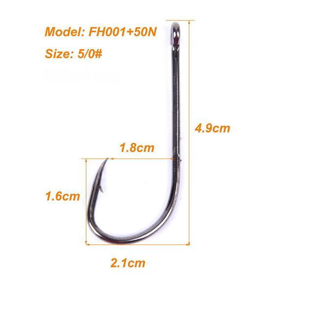 100Pcs Fishhooks Size 6#-6/0# Fishing Hooks Jig Hook Jig Big Fish Hook Fishhooks-VeeBok Sport Technology Co., Ltd-Size 5 0-Bargain Bait Box