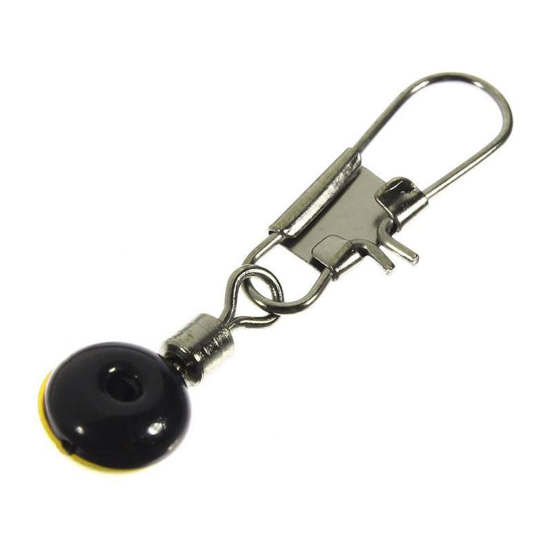 100Pcs Fishing Barrel Swivel Interlock Snap Solid Ring Pin Connector Accessories-Sexy bus-Yellow Medium-Bargain Bait Box