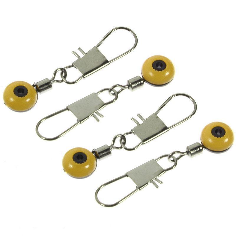 100Pcs Fishing Barrel Swivel Interlock Snap Solid Ring Pin Connector Accessories-Sexy bus-Yellow Medium-Bargain Bait Box