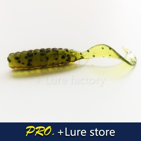100Pcs Soft Plastic Artificial Isca Pesca Circle Tail Protein Grub Lure-Professional Lure store-army green-Bargain Bait Box