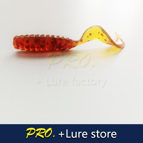 100Pcs Soft Plastic Artificial Isca Pesca Circle Tail Protein Grub Lure-Professional Lure store-brown-Bargain Bait Box